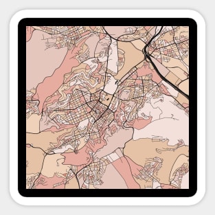 Stuttgart Map Pattern in Soft Pink Pastels Sticker